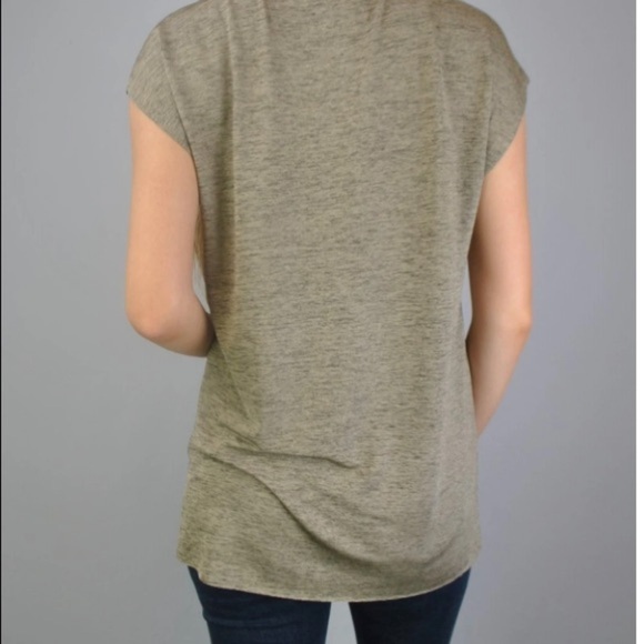 Dantelle Foil Print Step Hem Top - Metallic Copper/Silver, Size Large - Picture 7 of 7